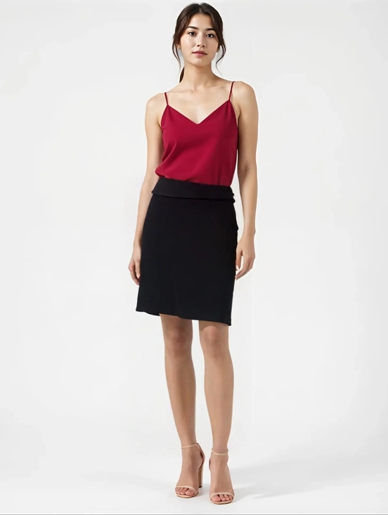 Allen Chevalier Dresses & Skirts - Allen Chevalier Black Pencil Skirt Wide Waistband Size S/M - Waist 28" Length 21